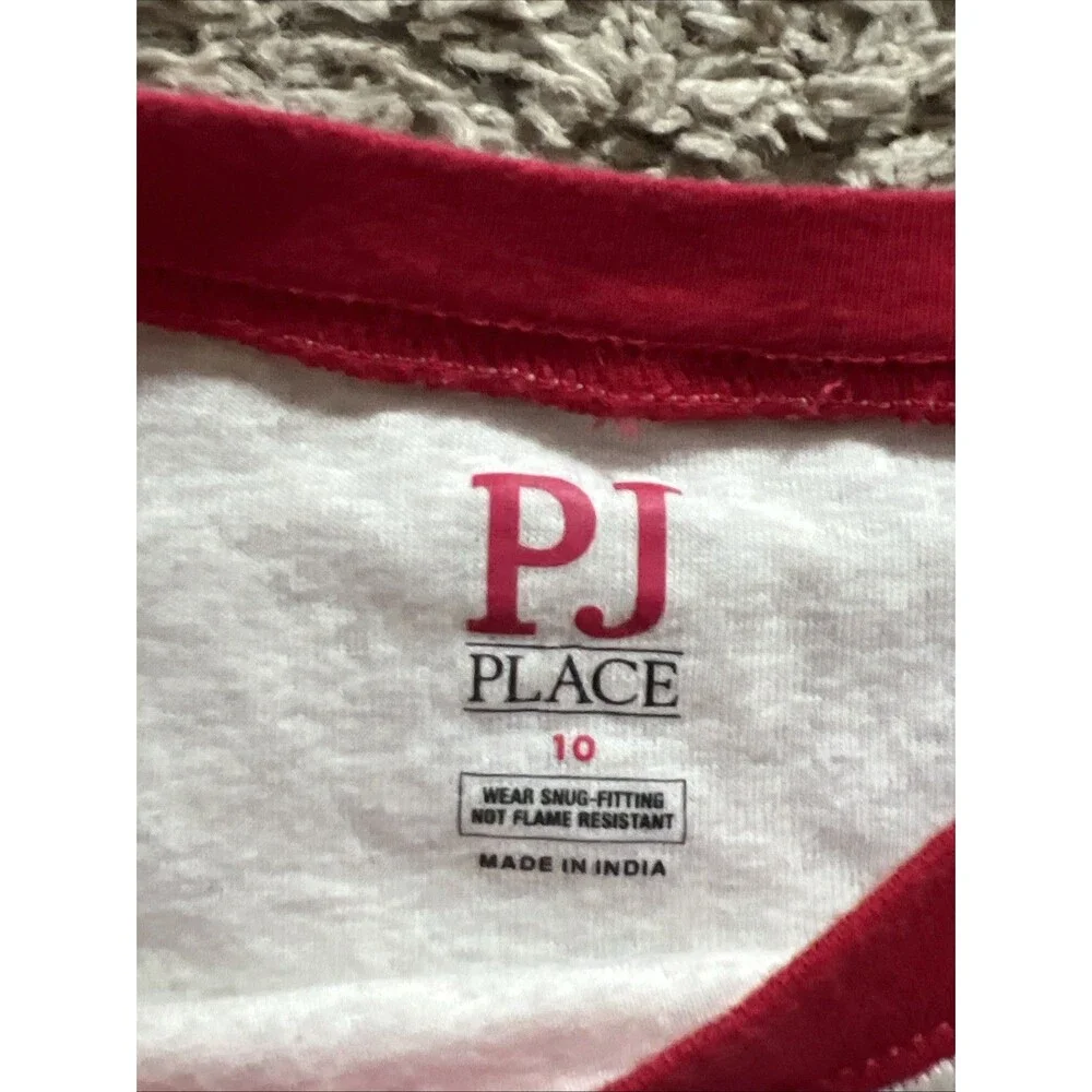 Pj Place Christmas Santa Holiday Kids Shirt Size 10 Long Sleeve